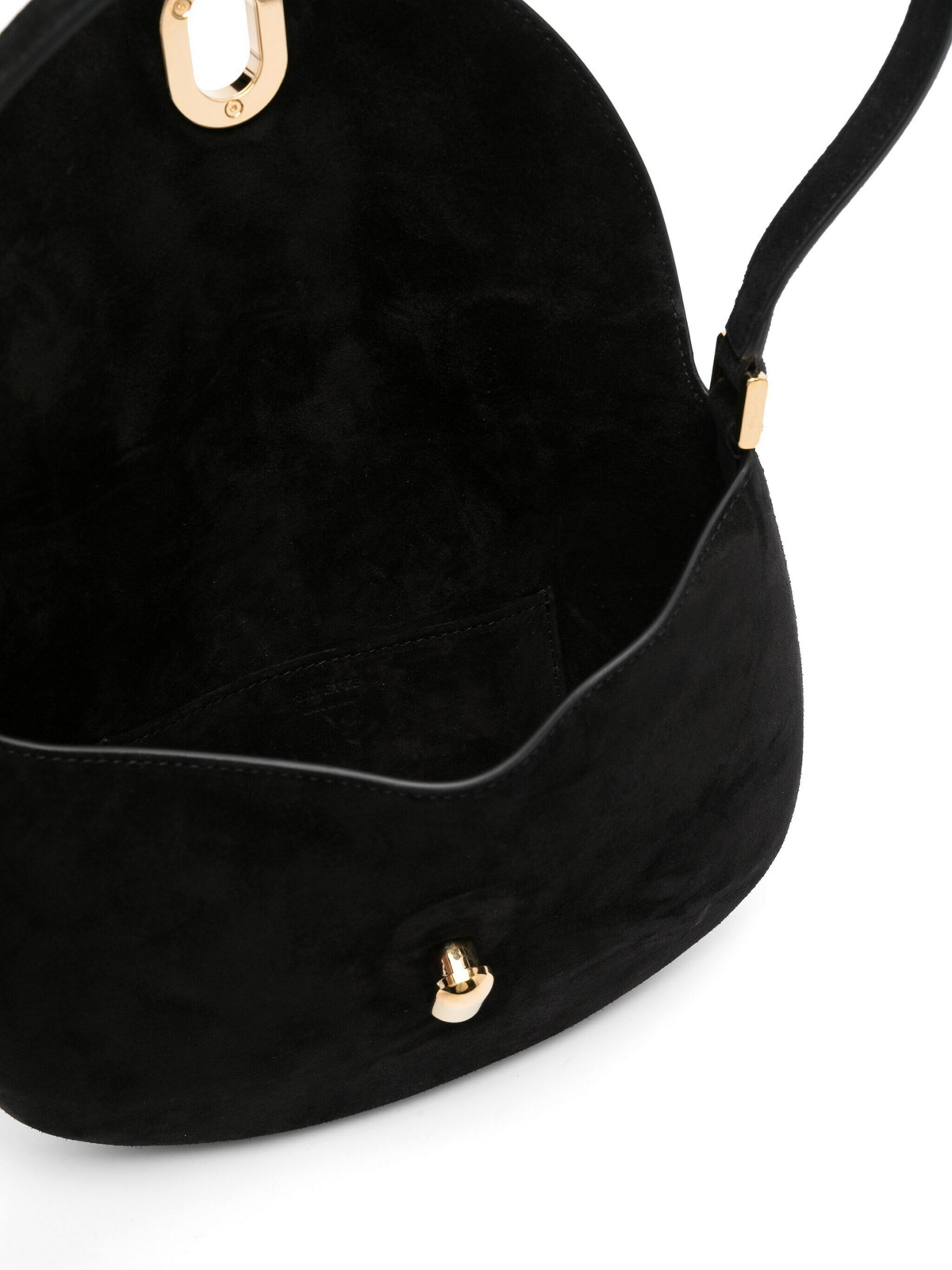 Savette Small Tondo Hobo In Suede Bag in Black