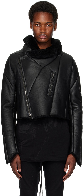 Photo: Julius Black Zipped Leather Jacket