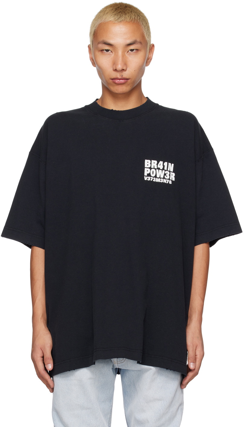 VETEMENTS Black 'Brain Power' T-Shirt Vetements