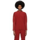 Homme Plisse Issey Miyake Red Pleated Banded Shirt