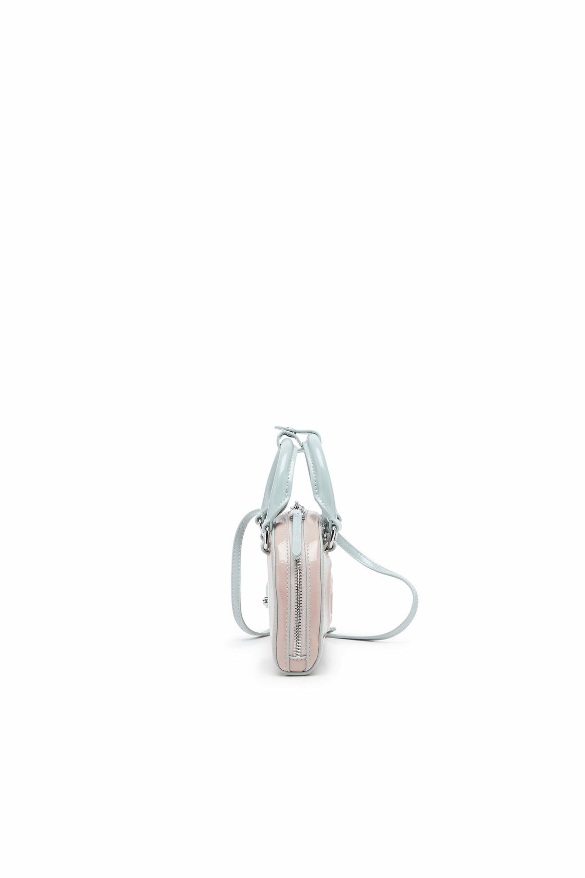 Diesel 1DR Dome-Mini crossbody bag with naplak effect - Crossbody Bags Womens in Pink