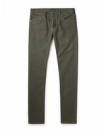 TOM FORD - Straight-Leg Cotton-Blend Moleskin Trousers - Gray