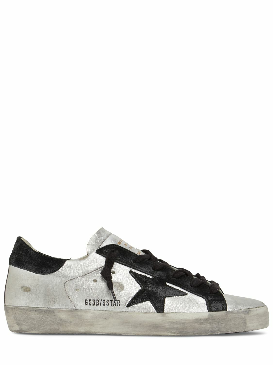 GOLDEN GOOSE - 20mm Super-star Metallic Leather Sneaker