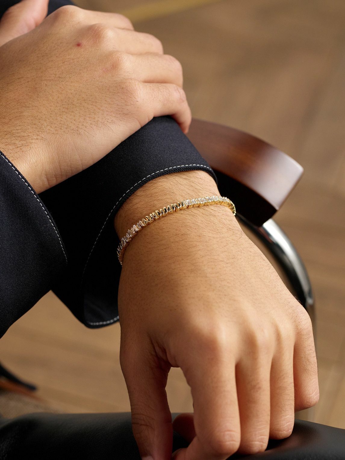 Suzanne Kalan - ID Mini 18-Karat Gold Diamond Tennis Bracelet