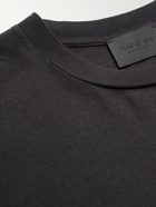 Fear of God - Logo-Flocked Cotton-Jersey T-Shirt - Black