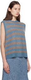 Caro Editions Blue & Taupe Ines Vest