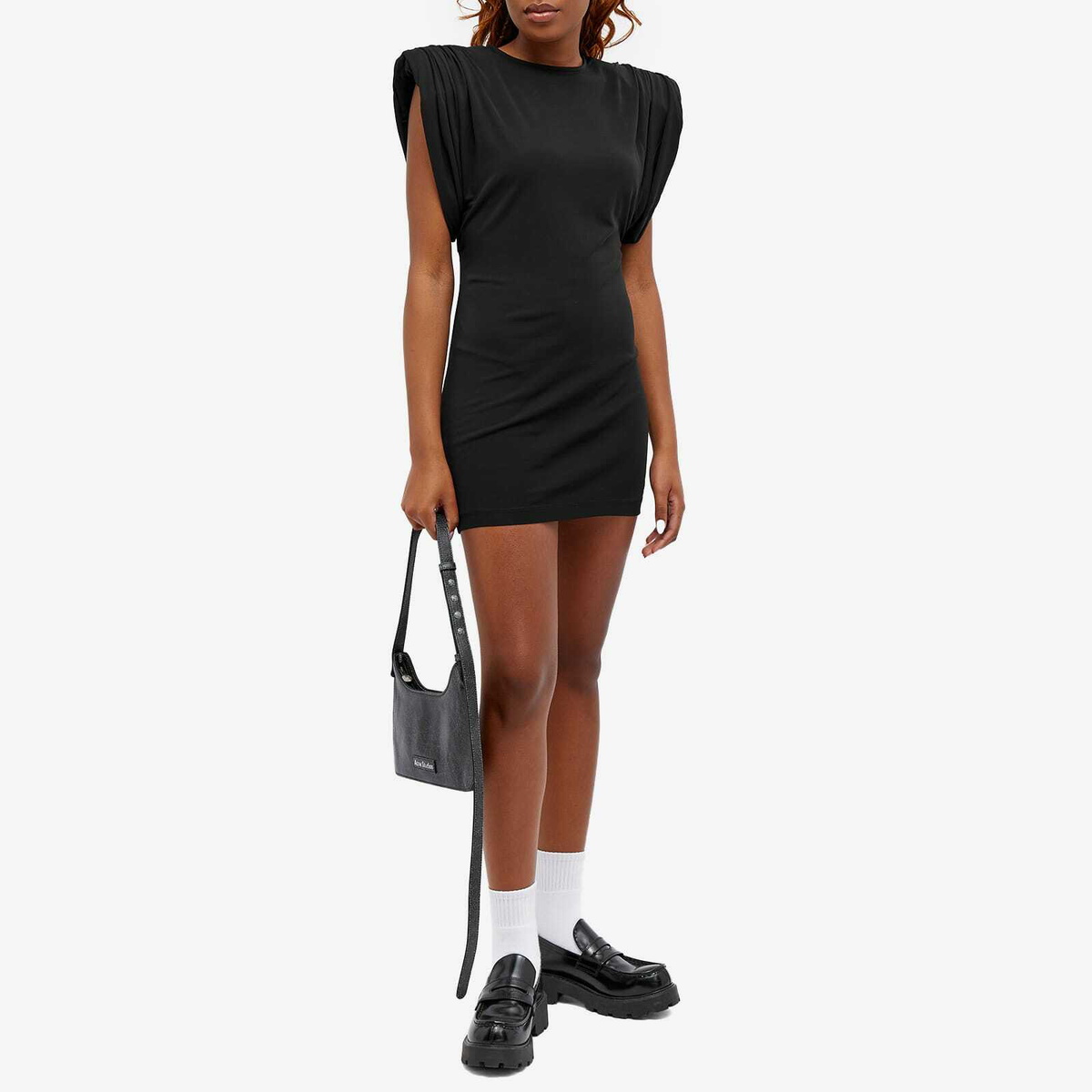 wardrobe nyc black mini dress TWO SIDED HALTERNECK SATIN MINI DRESS XL main image 1