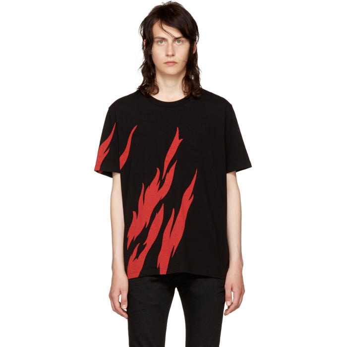 Photo: Saint Laurent Black Flame T-Shirt