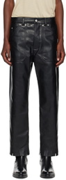Nanushka Black Quido Regenerated Leather Trousers