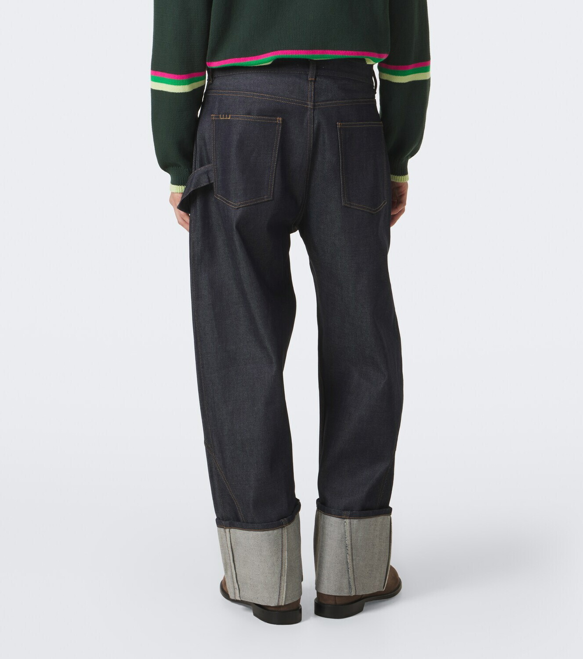 JW Anderson Embroidered wide-leg jeans