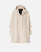 Pinko Short Cape Coat With Padded Puffer Beige