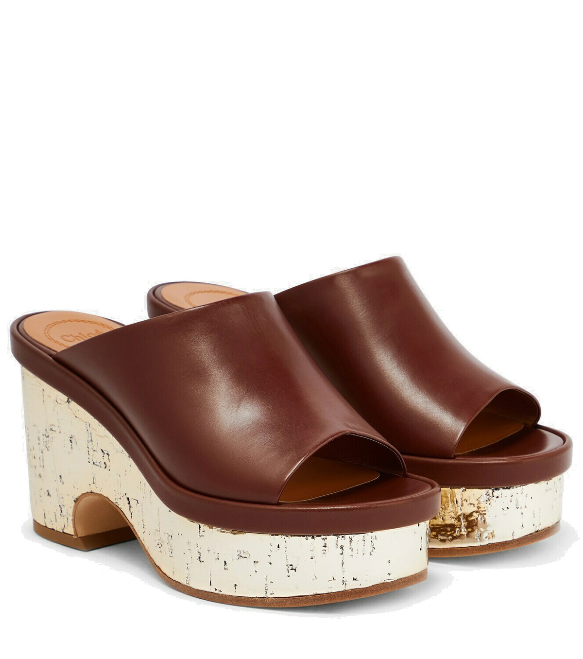 Chloe - Oli leather platform mules Chloe