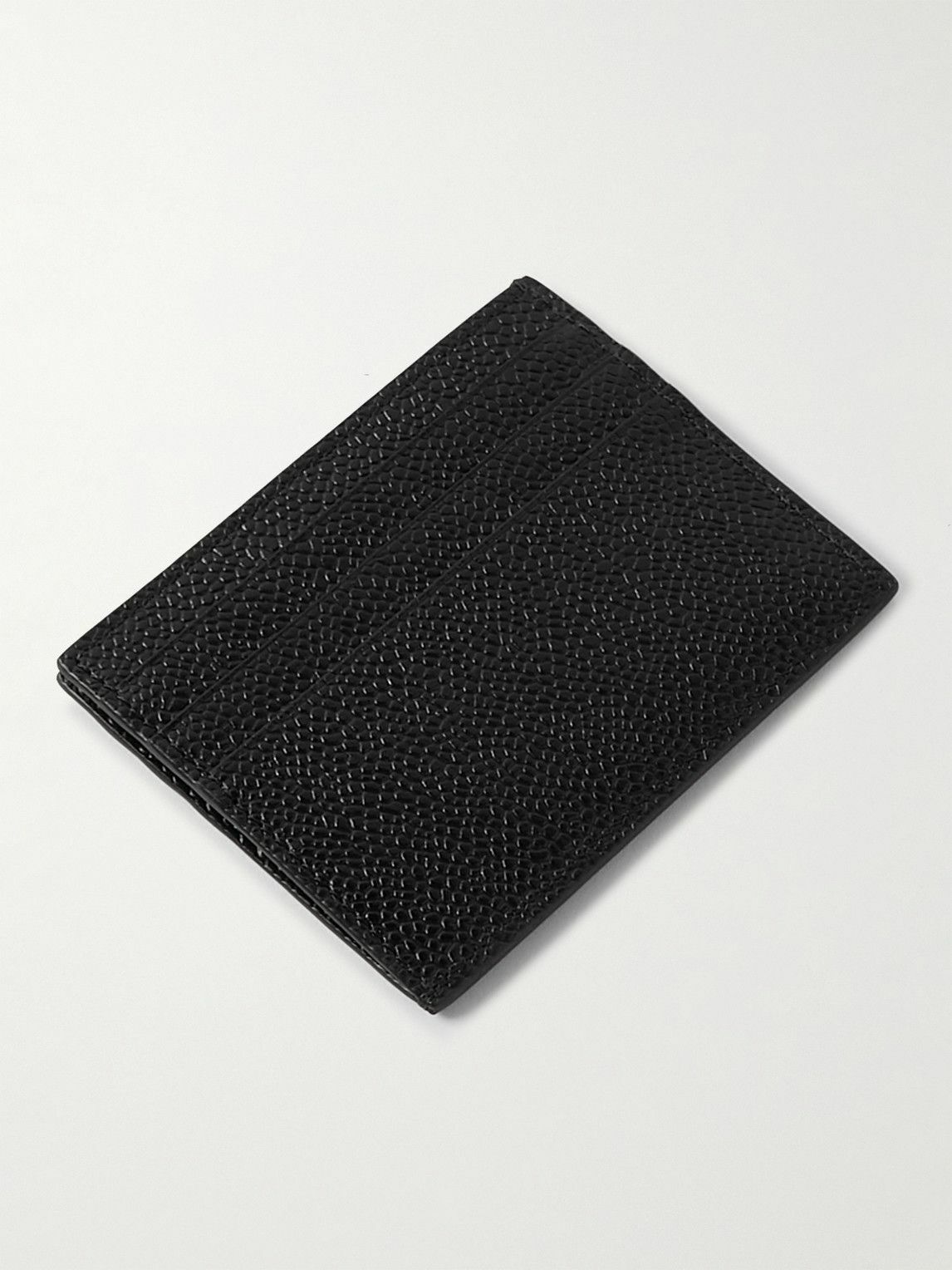 Thom Browne Women 3-Bow Double Card Holder In Pebble Grain Leather - L10, H8