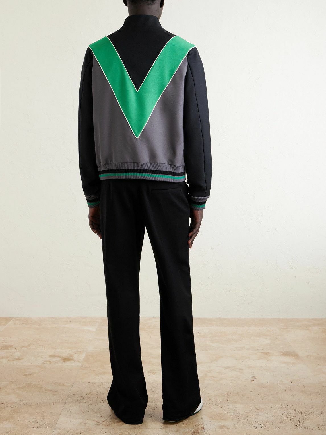 Valentino Garavani - Logo-Appliquéd Jersey Track Jacket - Black