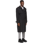 Juun.J Black Over Fit Trench Coat