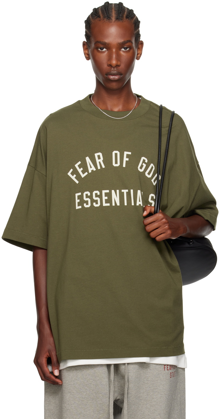 Fear of God ESSENTIALS Khaki Crewneck T-Shirt