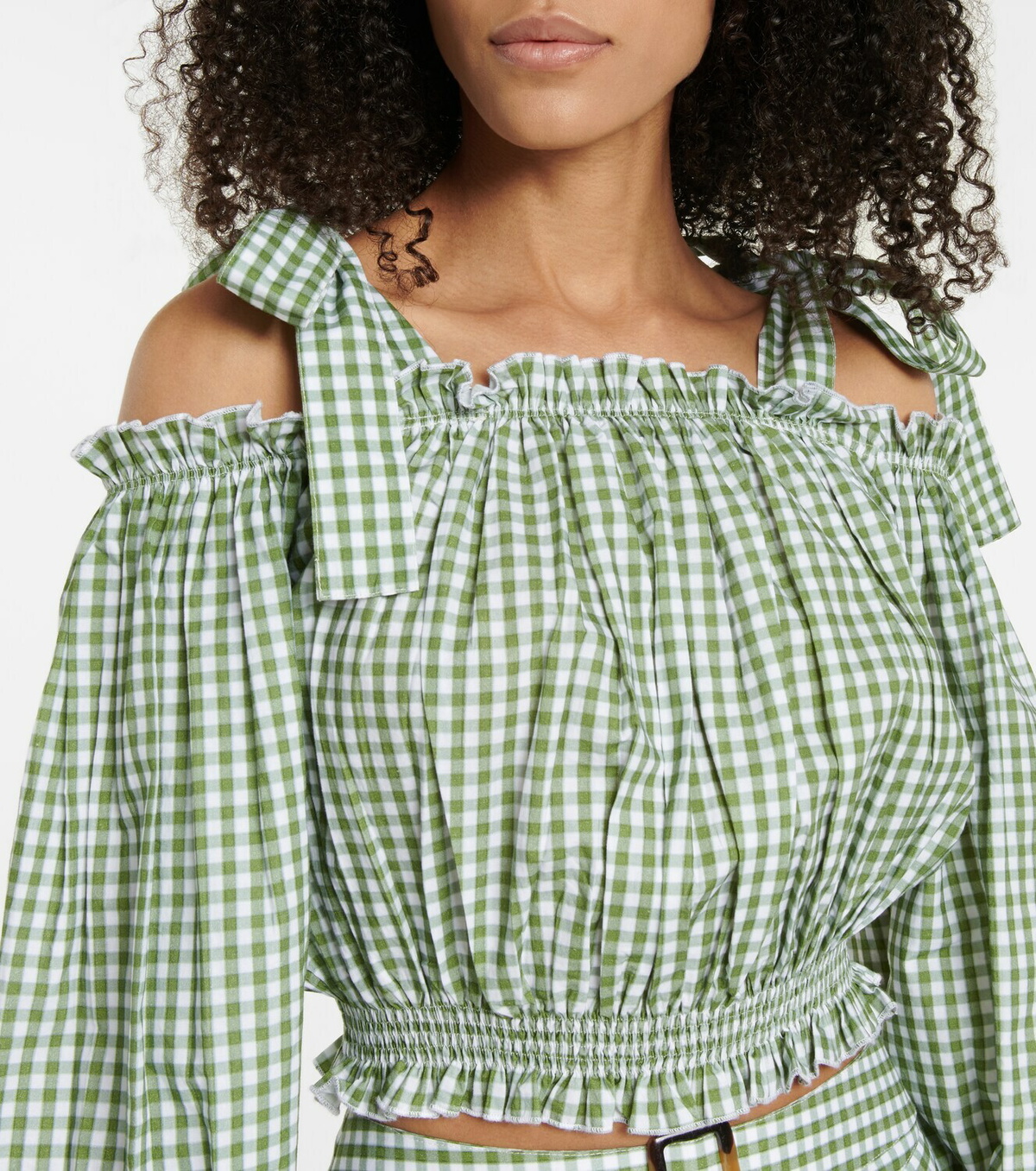 Alexandra Miro Gingham cotton crop top