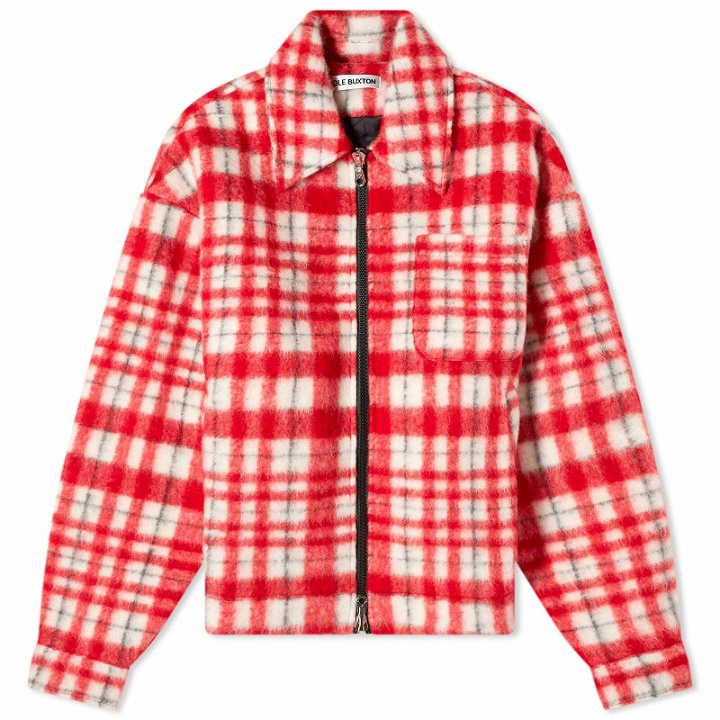 Photo: Cole Buxton Men's Wool Check Overshirt in Red/Black/White