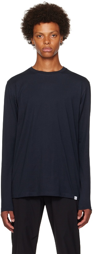 Photo: NORSE PROJECTS Navy Niels Standard Long Sleeve T-Shirt