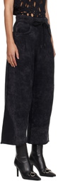 R13 Gray Cropped Pleated Sweatpants