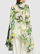 ROBERTO CAVALLI Printed Silk Chiffon Shirt with Scarf