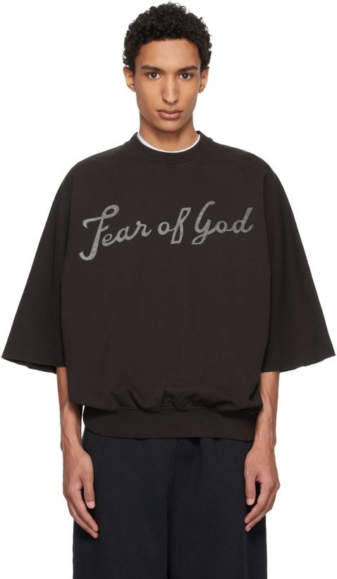 Photo: Fear of God Brown '43' Cut Sleeve Sweatshirt