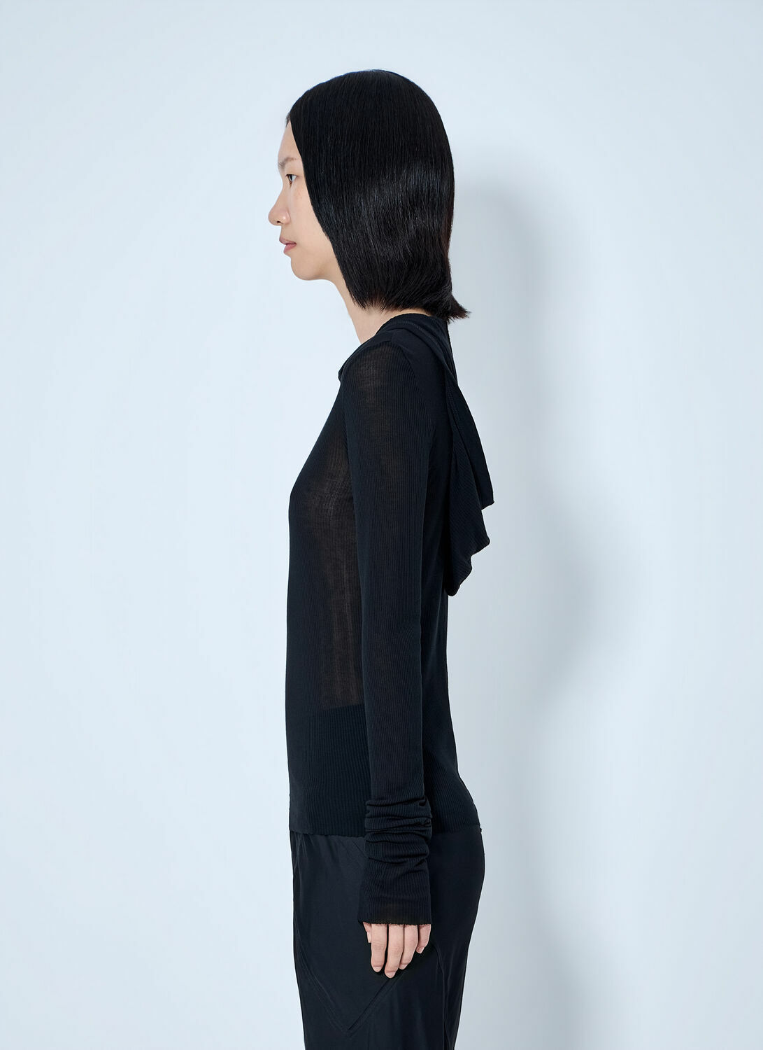 Rick Owens Long Sleeve Hooded Top