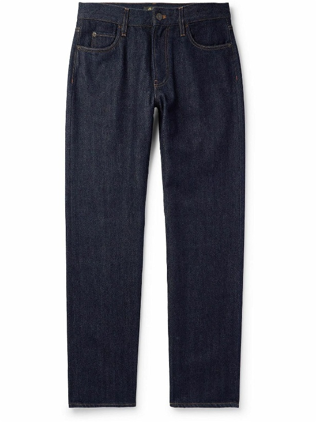 Photo: Loro Piana - Straight-Leg Cotton and Cashmere-Blend Jeans - Blue