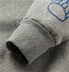 Aries - Logo-Print Mélange Loopback Cotton-Jersey Hoodie - Gray
