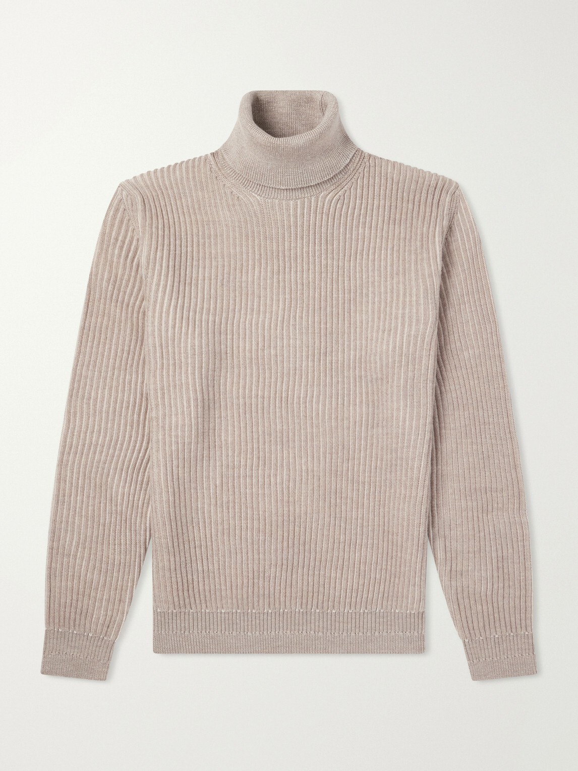 Slowear - Ribbed Virgin Wool Rollneck Sweater - Neutrals