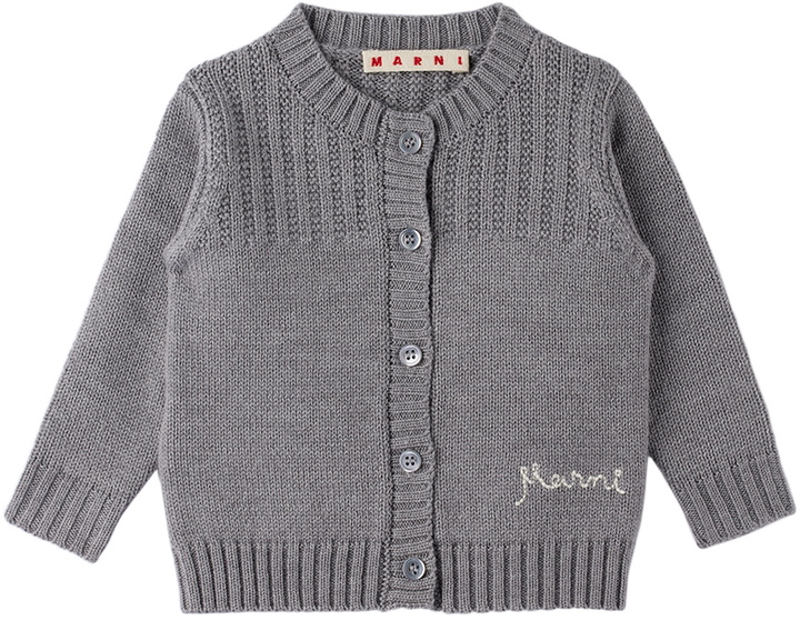 Photo: Marni Baby Gray Logo Cardigan