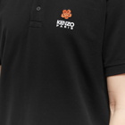 Kenzo Paris Men's Boke Flower Crest Classic Polo Shirt in Black