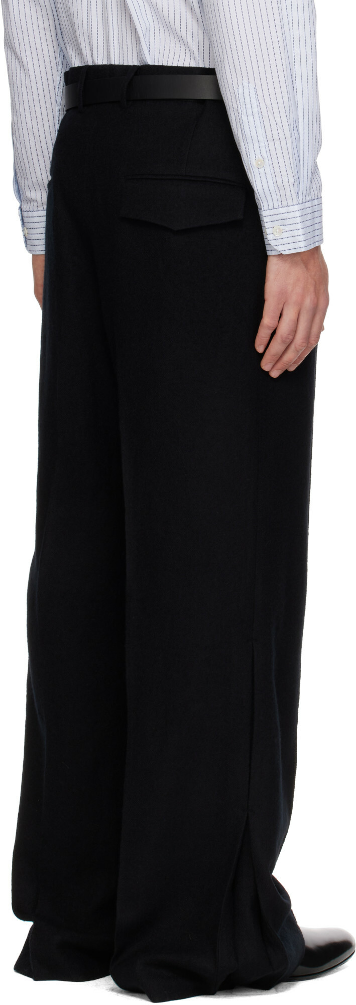 SIRE Black Pleated Tailored Trousers