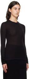 Birrot Black Crewneck Long Sleeve T-Shirt