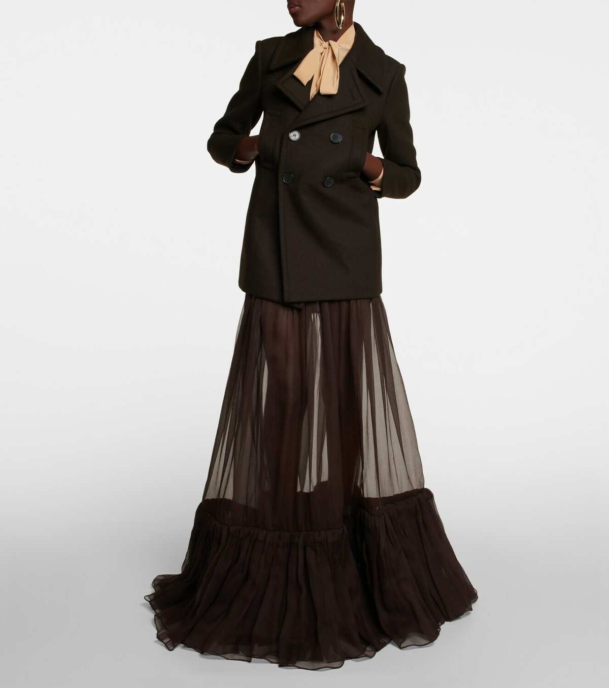 【関送込】SAINT LAURENT◆SILK MAXI SKIRT Saint Laurent Silk Maxi Skirt | Black | FARFETCH