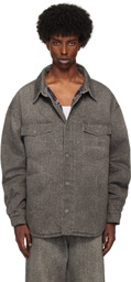 GUESS USA Gray Printed Denim Overshirt