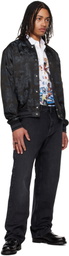 Off-White Black Fresco Souvenir Varsity Bomber Jacket