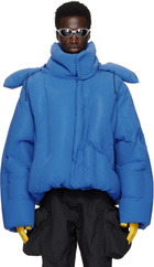 Dingyun Zhang Blue Reflex Cocoon Down Jacket