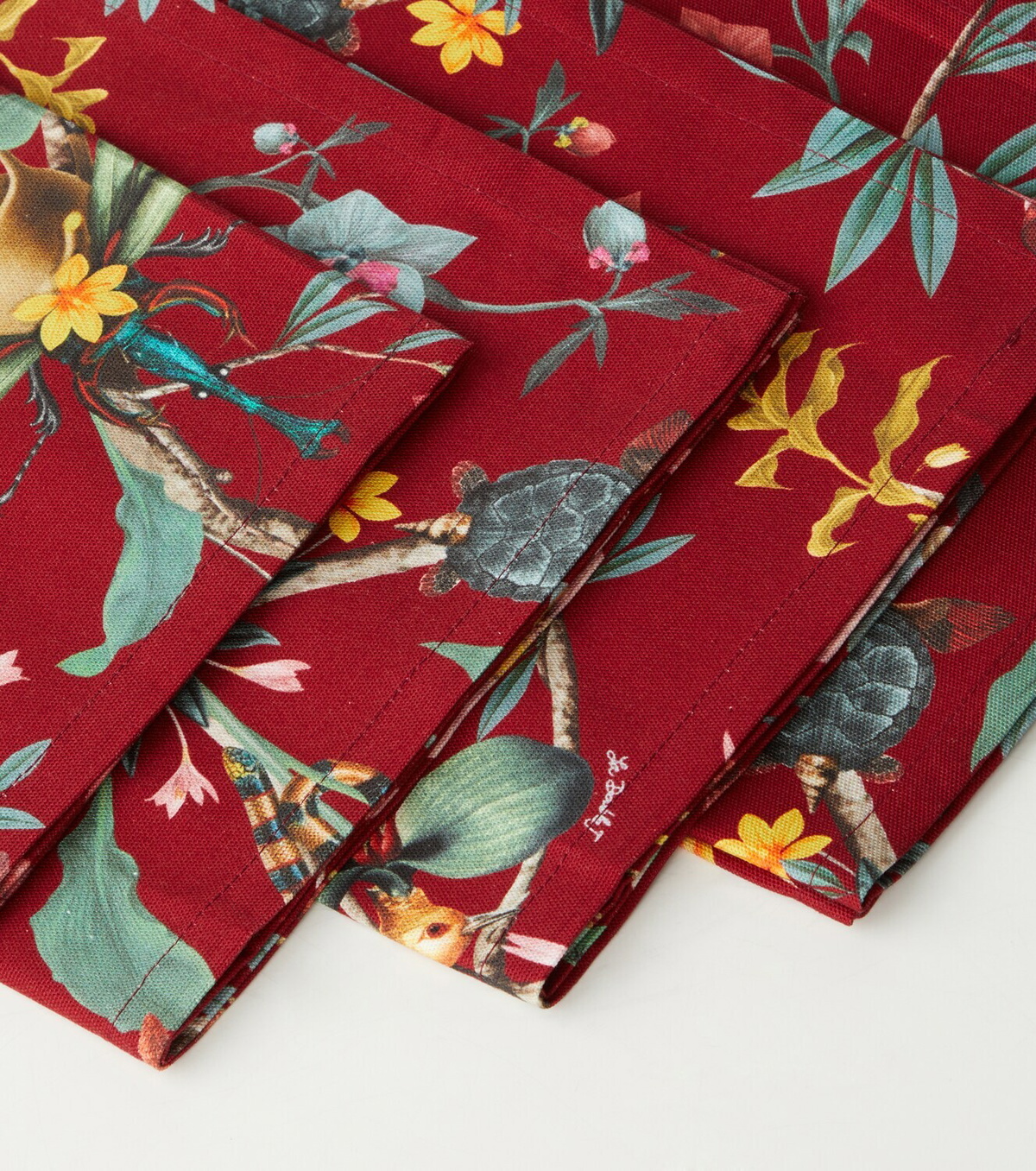 La DoubleJ Fantastic Creatures set of 4 cotton napkins