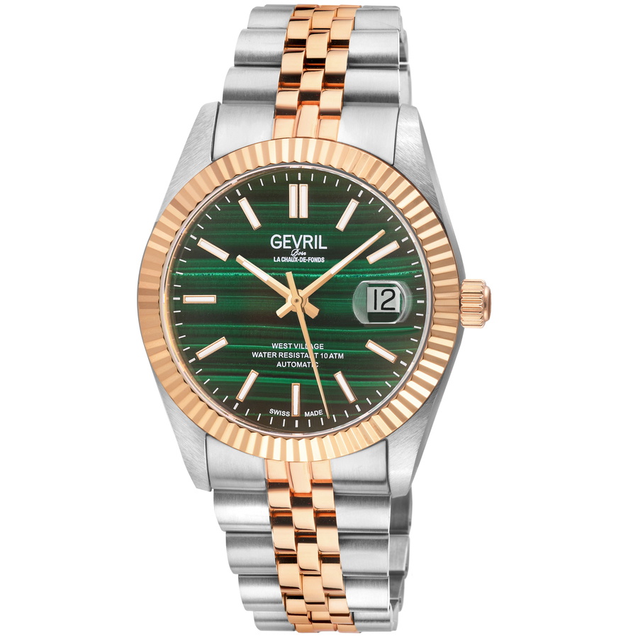 Gevril West Village Automatic Green Dial Mens Watch 48971B
