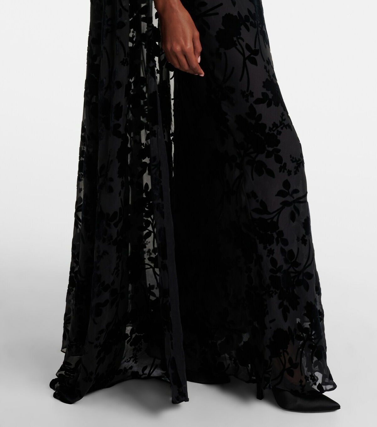 Rodarte Caped floral velvet devoré gown