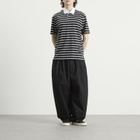 MASTERMIND WORLD Men's Fine Gauge Stripe Ss Rugby Shirt in Black