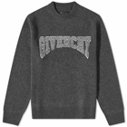 Givenchy Men's Embroidered College Logo Crew Knit in Black/Natural