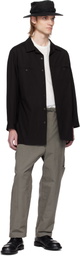 Y's For Men Black Open Collar Shirt