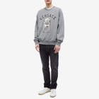 Versace Men's Greek Mask Varsity Crew Sweat in Medium Grey