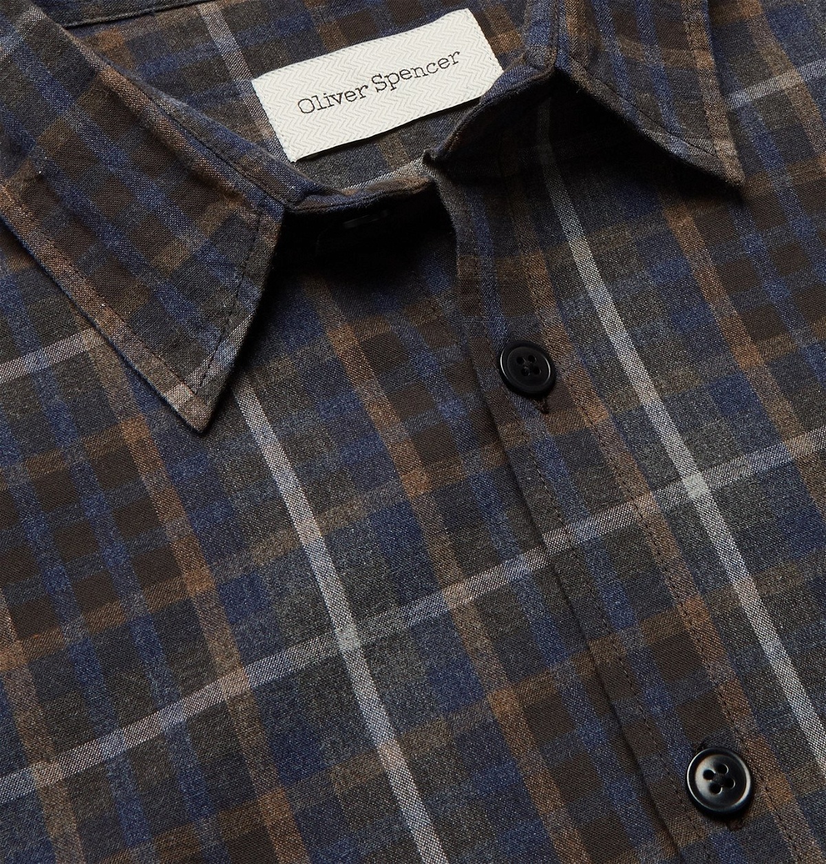 OLIVER SPENCER - Aldred Checked Brushed Cotton-Flannel Shirt - Multi ...