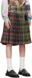 Chopova Lowena Green & Red Wood Midi Skirt