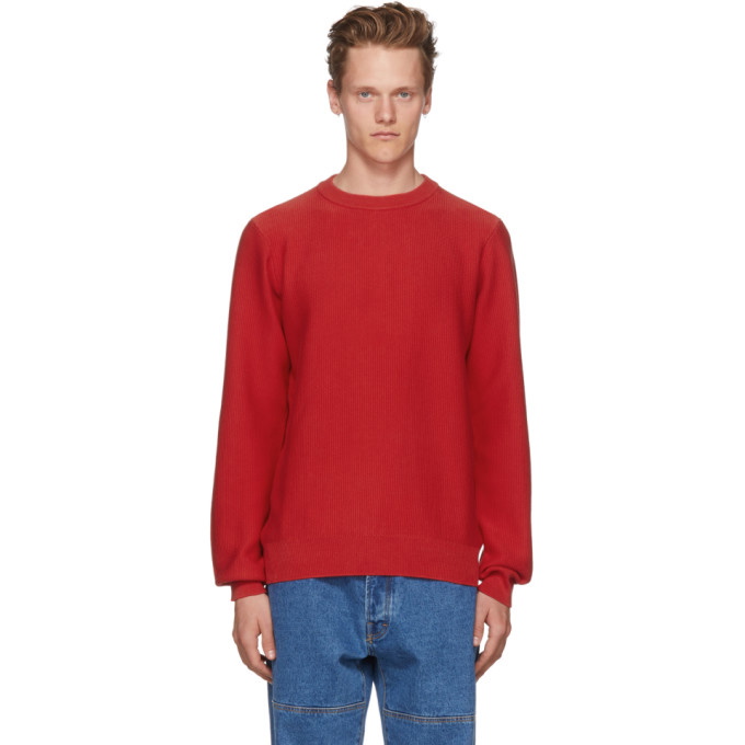 Photo: A.P.C. Red Marvin Crewneck Sweater