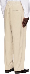 ATON Off-White Easy Wide Trousers