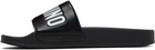 Moschino Black Rubber Logo Pool Slides